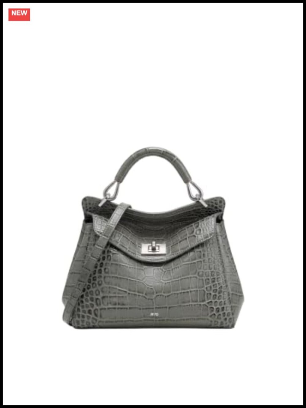 Crocodile-Embossed Vegan Leather Top-Handle Satchel Crossbody Bag